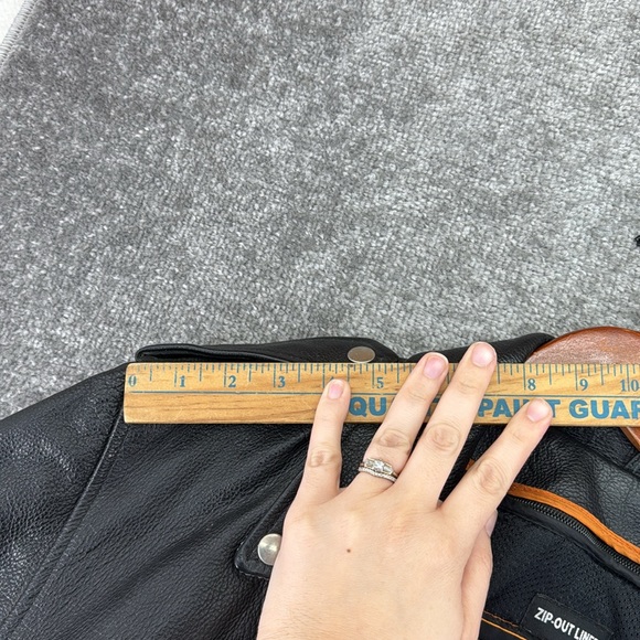 Milwaukee Long Sleeve Zip Motorcycle Jacket Black Leather Men XL Zip Out Liner - Picture 15 of 15